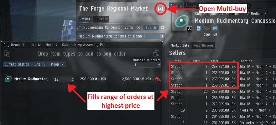 Using Multi-Buy to Buy Out a Range of Orders