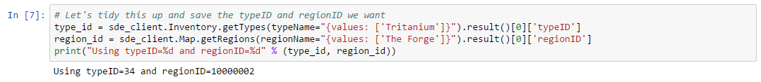 Extract and save type and region ID